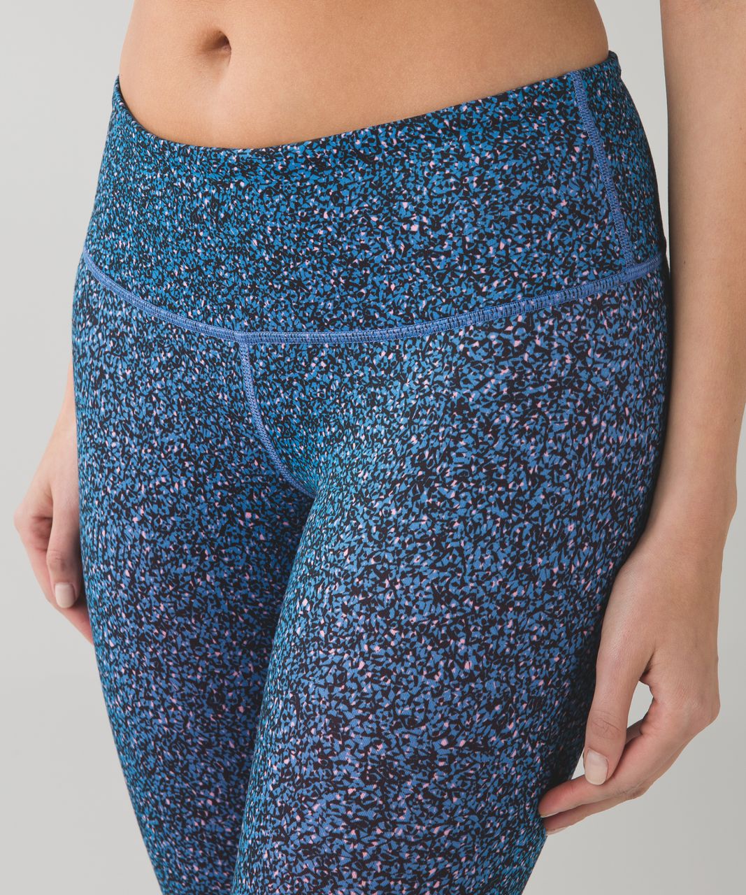 Lululemon Wunder Under Crop III *Full-On Luon - Flashback Static Powder Pink Kayak Blue