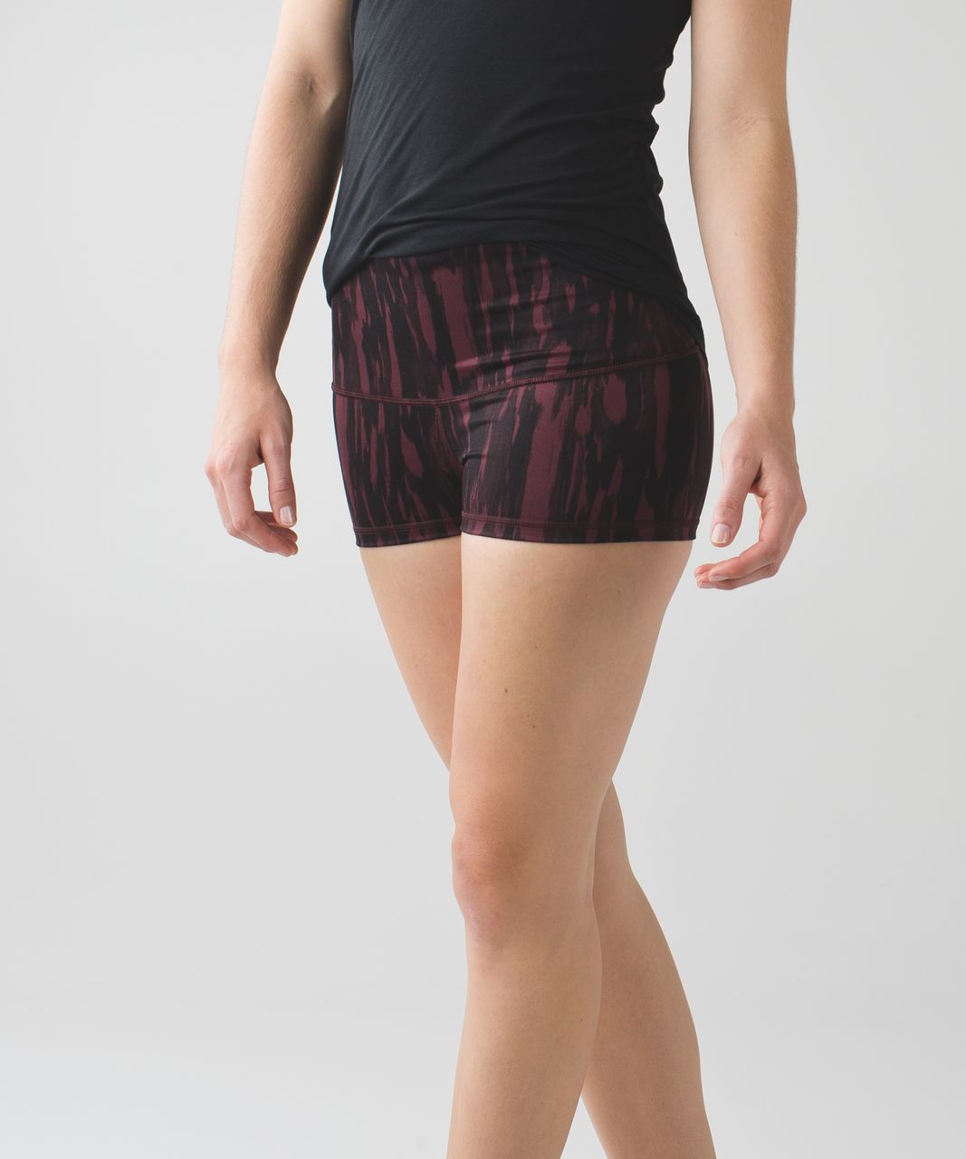 Lululemon Boogie Short (Roll Down) *Full-On Luon - Painted Animal Bordeaux Drama Black