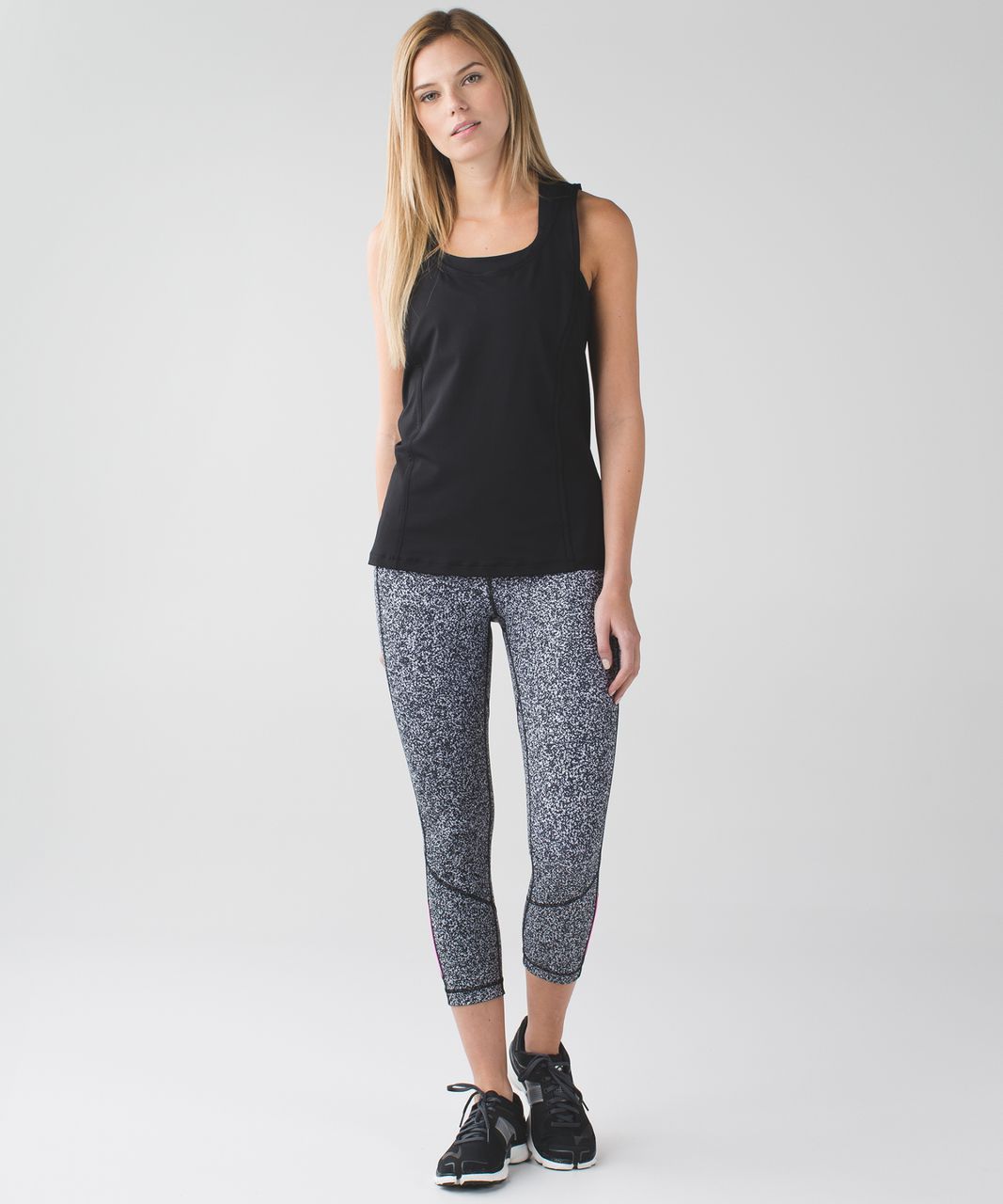 Lululemon Pace Rival Crop *22 - Flashback Static White Black / Raspberry  Glo Light - lulu fanatics