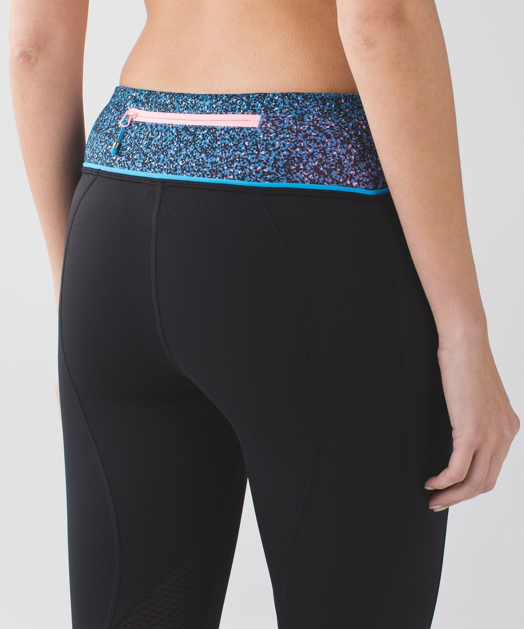 Lululemon Pace Rival Crop *22" - Black / Flashback Static Powder Pink Kayak Blue / Kayak Blue