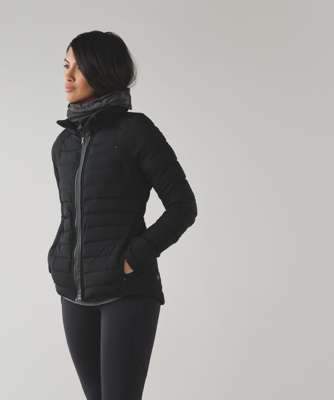 Lululemon Run Fast Neck Warmer *Softshell - Heathered Black / Black