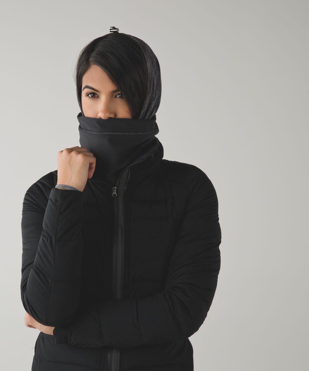 Lululemon Run Fast Neck Warmer *Softshell - Heathered Black / Black