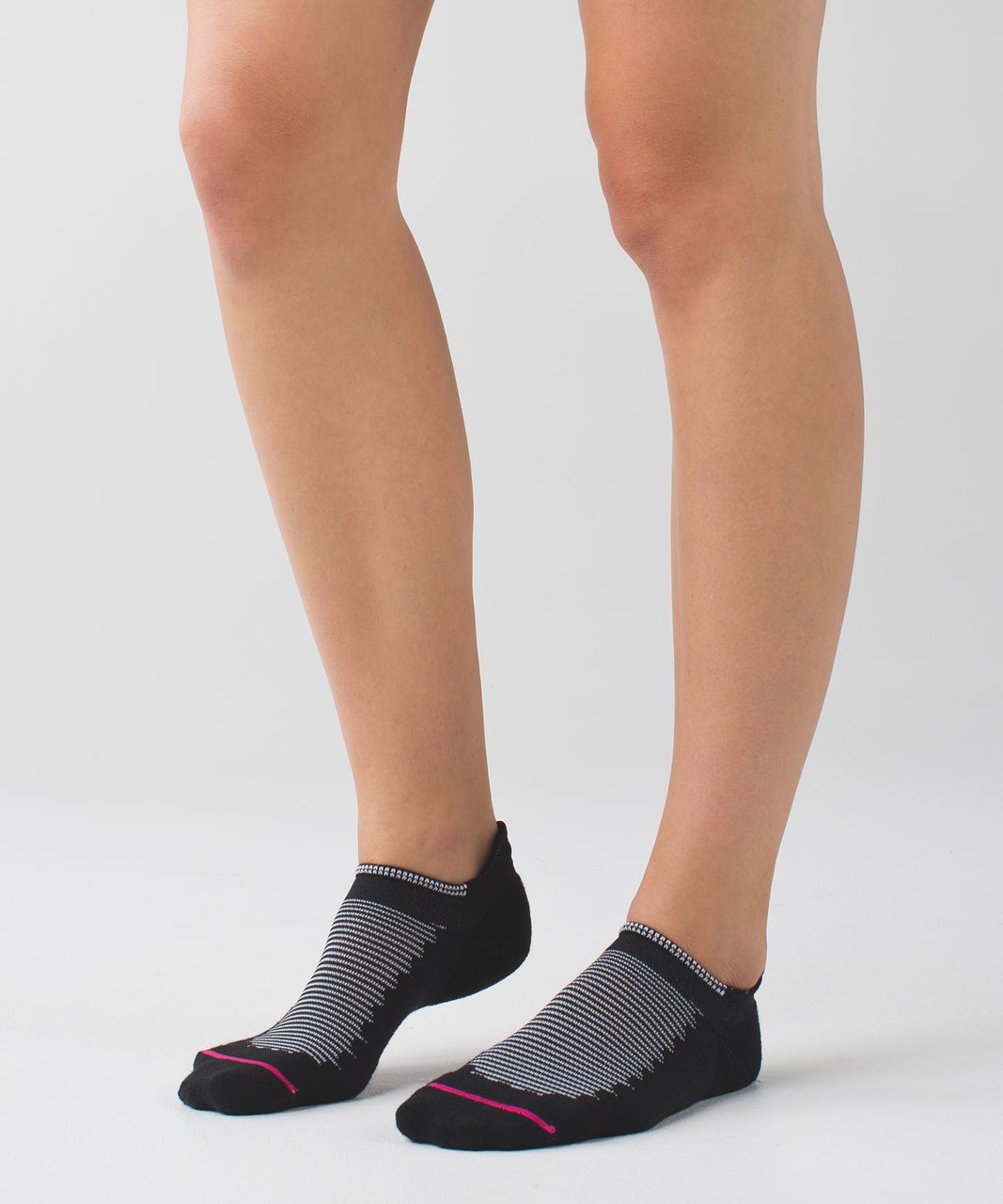 Lululemon Heels High Studio Sock - Black / Jewelled Magenta