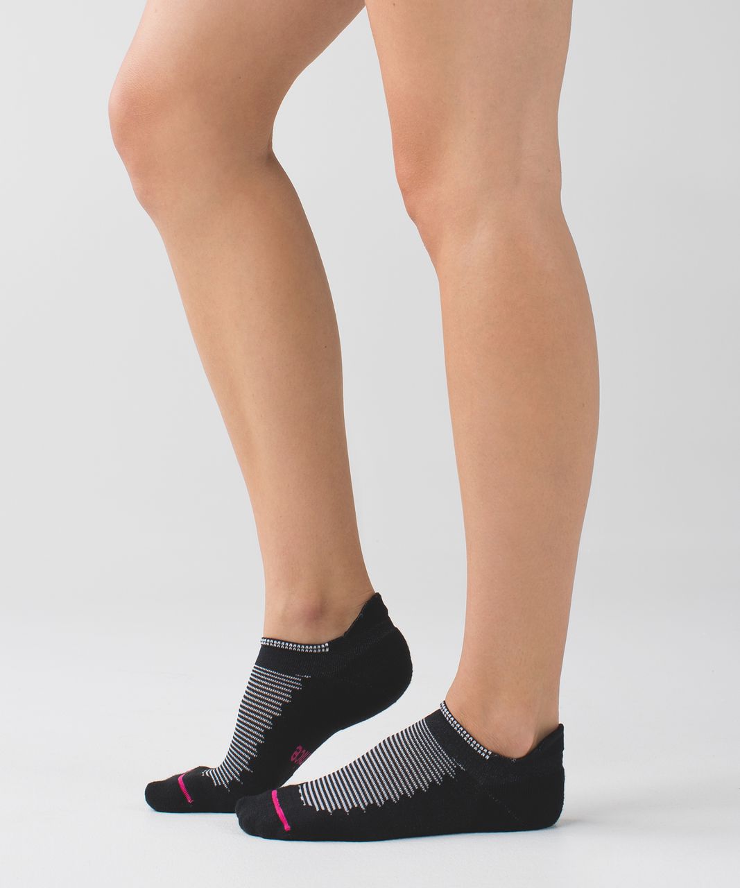 Lululemon Heels High Studio Sock - Black / Jewelled Magenta