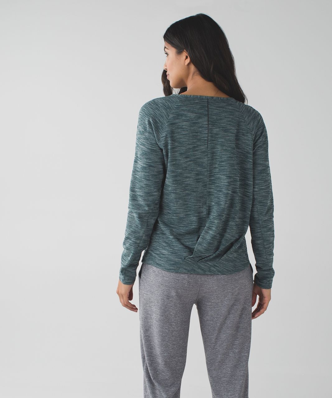 Lululemon Runderful Long Sleeve - Heathered Herringbone Heathered Black  Black / Black - lulu fanatics