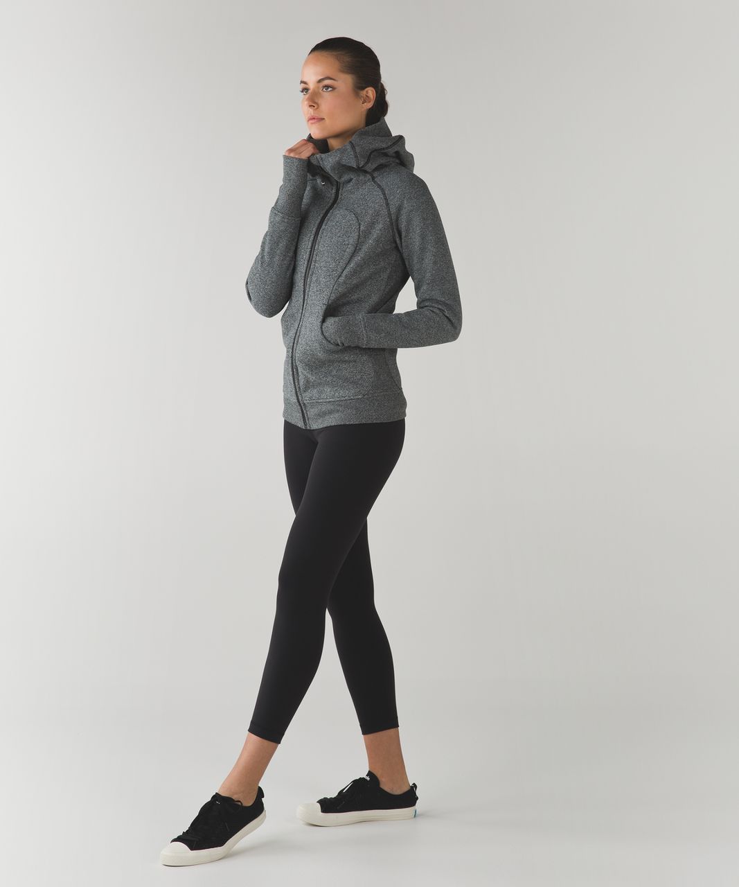 Lululemon Scuba Oversized Full Zip - Heathered Speckled Black