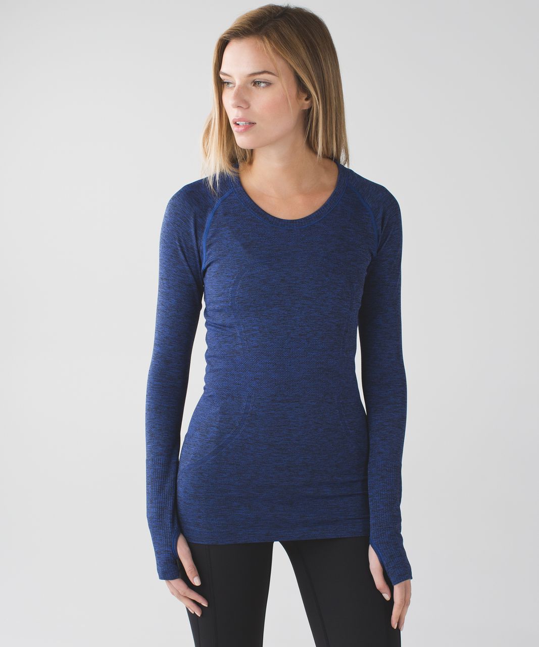 Lululemon Swiftly Tech Long Sleeve Crew - Heathered Sapphire Blue