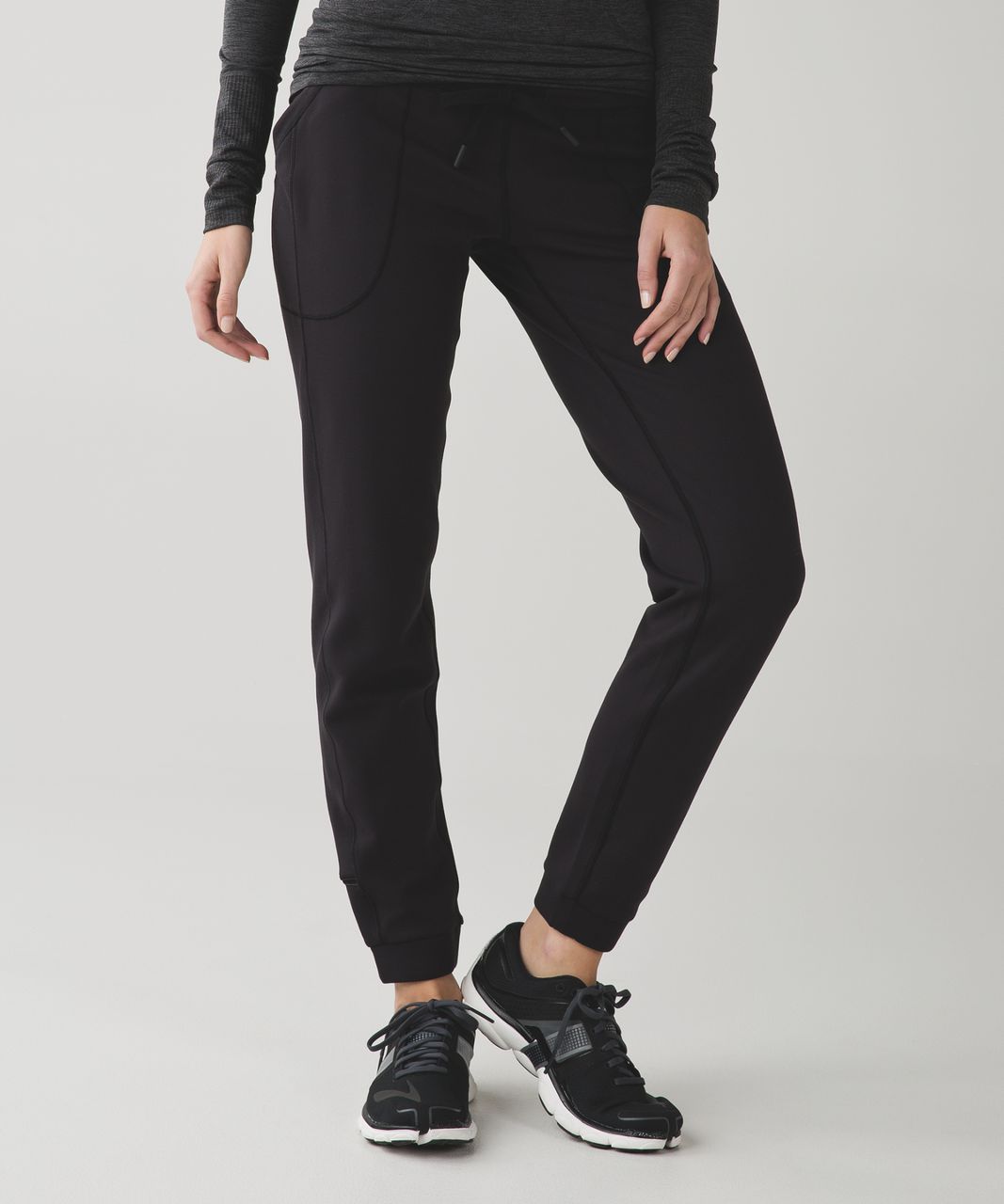 Lululemon Base Runner Pant III - Wee Stripe Black Heathered Slate / Black