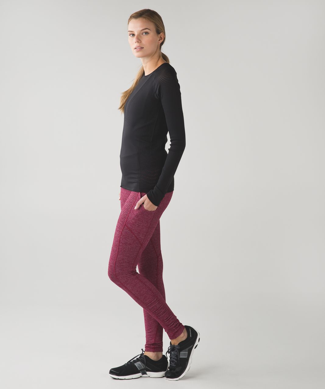 Lululemon Speed Tight IV *Rulu - Mini Check Pique Bordeaux Drama Heathered Berry Rumble