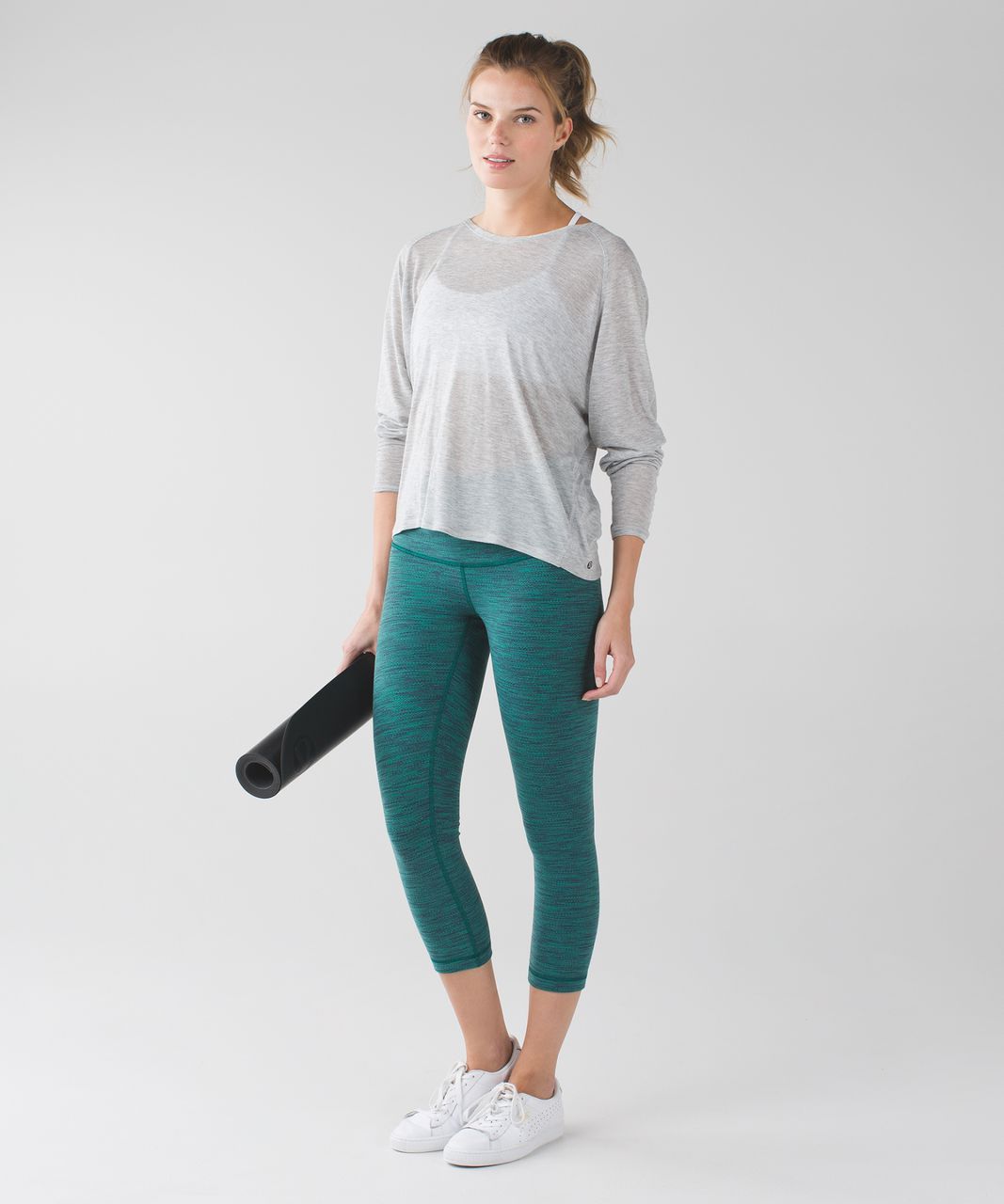 Lululemon Wunder Under Crop (Hi-Rise) *21" - Diamond Jacquard Space Dye Jungle Forage Teal