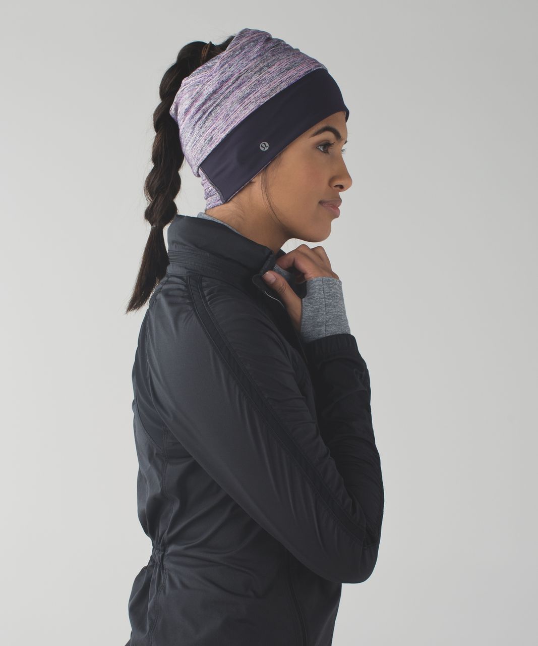 Lululemon Top Knot Toque *Softshell - Space Dye Camo Tender Violet Black Grape / Black Grape