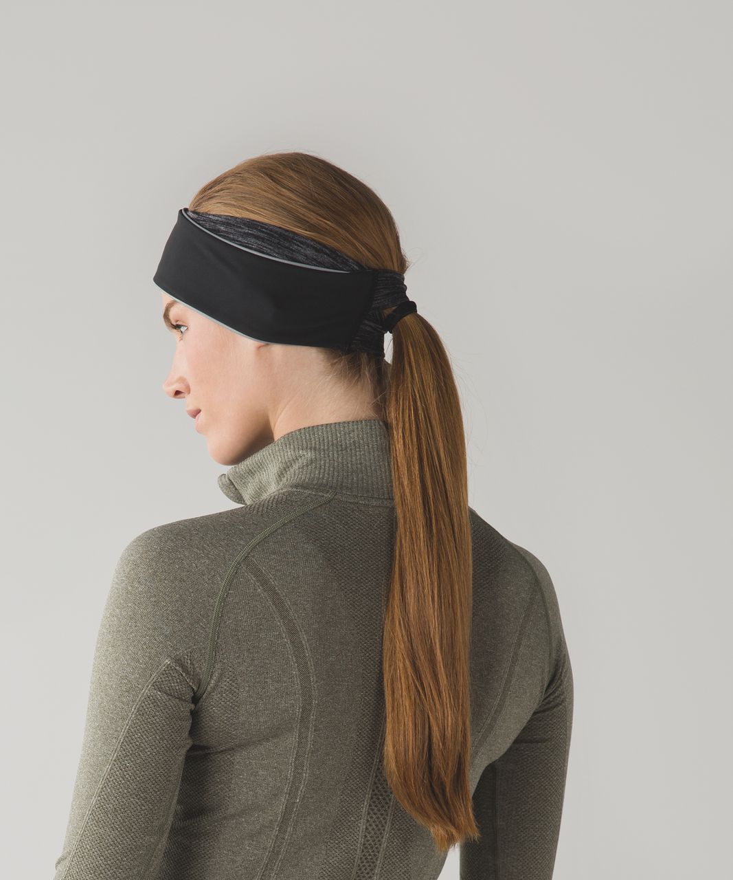 Lululemon Run And Done Ear Warmer *Softshell - Heathered Black / Black