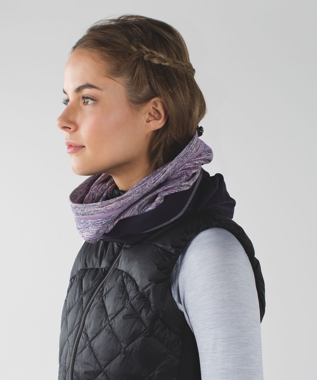 Lululemon Run Fast Neck Warmer *Softshell - Space Dye Camo Tender Violet Black Grape / Black Grape