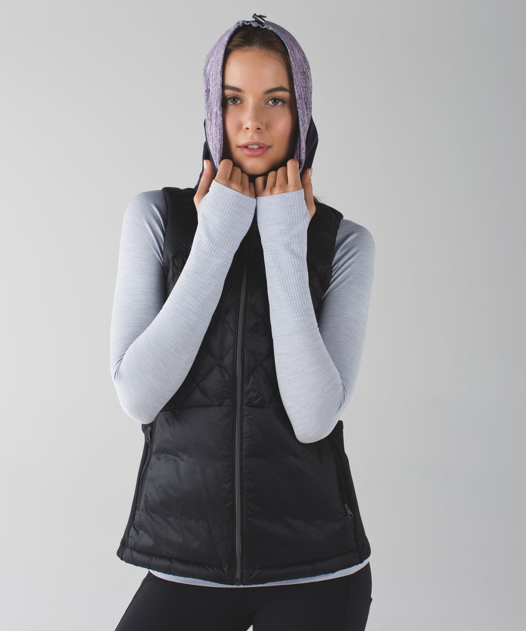 Lululemon Run Fast Neck Warmer *Softshell - Space Dye Camo Tender Violet Black Grape / Black Grape