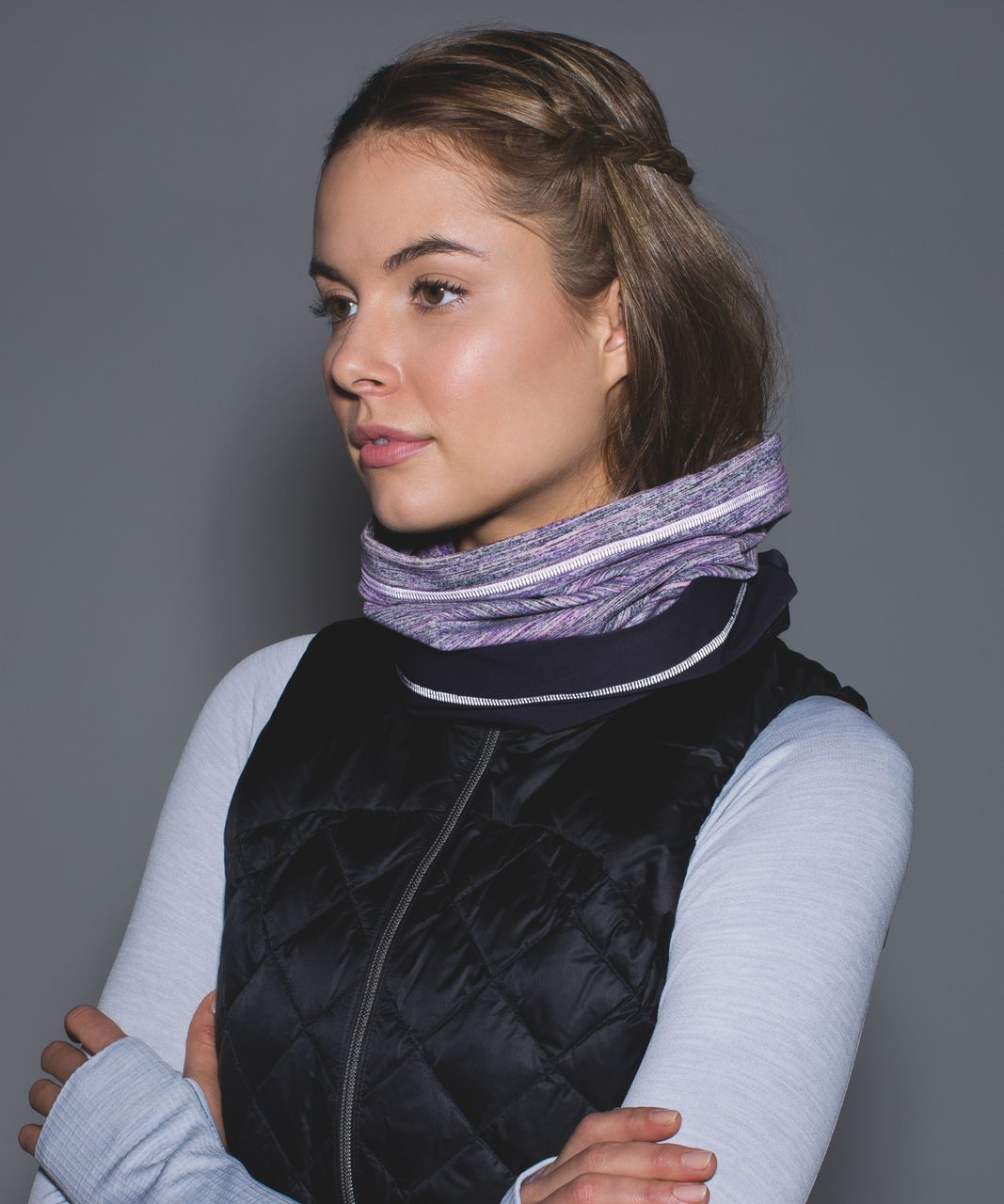 Lululemon Run Fast Neck Warmer *Softshell - Space Dye Camo Tender Violet Black Grape / Black Grape