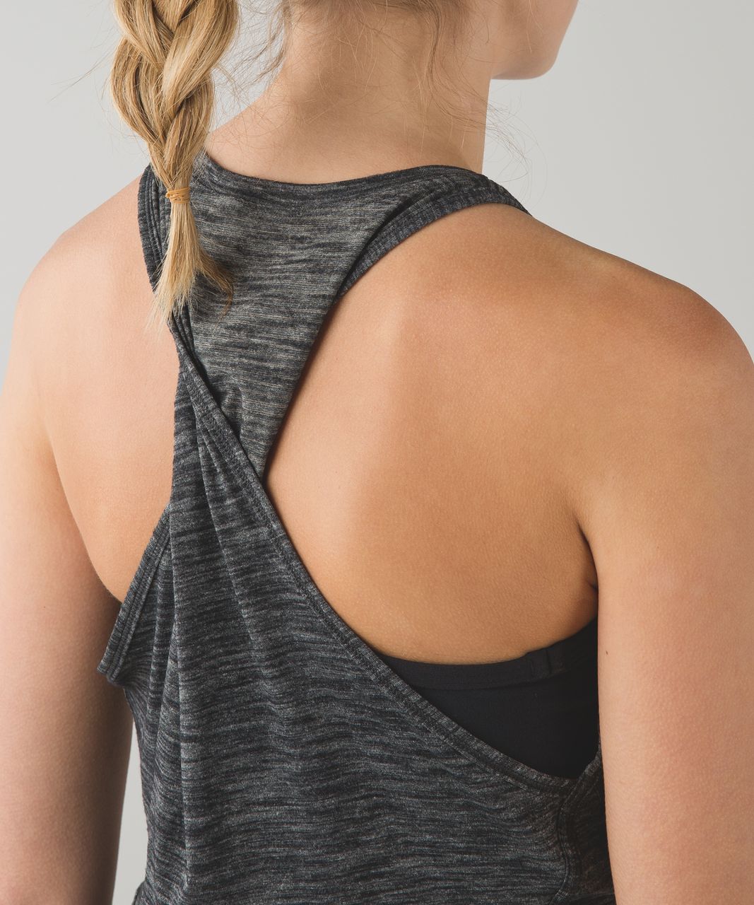 Lululemon Women Heathered Dark Fuel &Go Everywhere Twist Back Luon