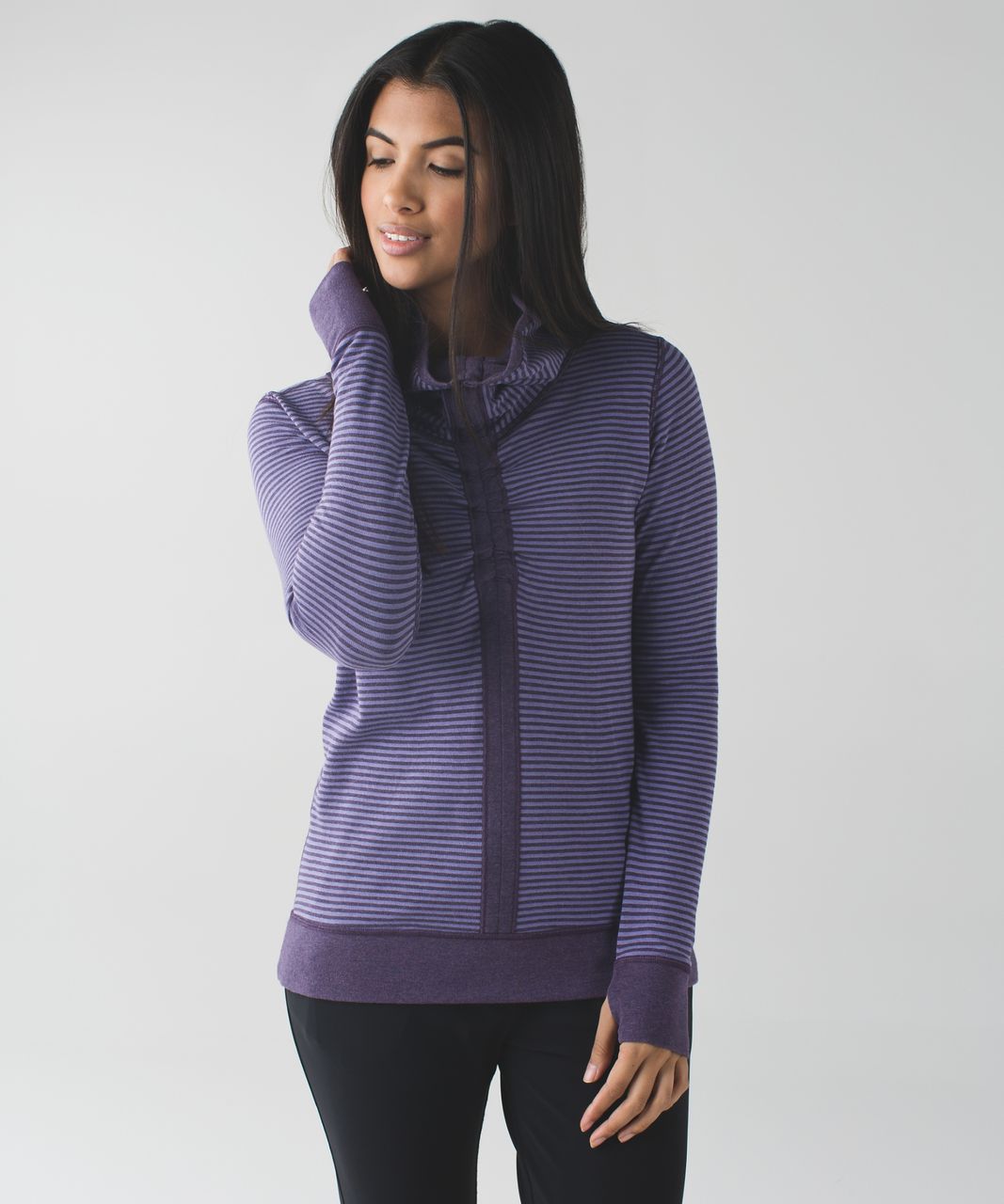 Lululemon In A Cinch Long Sleeve Tee - Heathered Deep Zinfandel / Classic Stripe Heathered Deep Zinfandel Winter Orchid / Heathered Deep Zinfandel