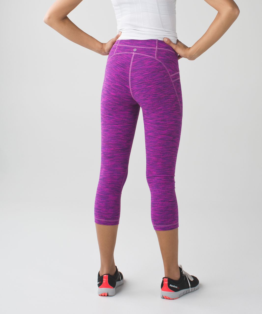 Lululemon Free Flow Crop - Diamond Jacquard Space Dye Tender Violet Raspberry Glo Light / Tender Violet