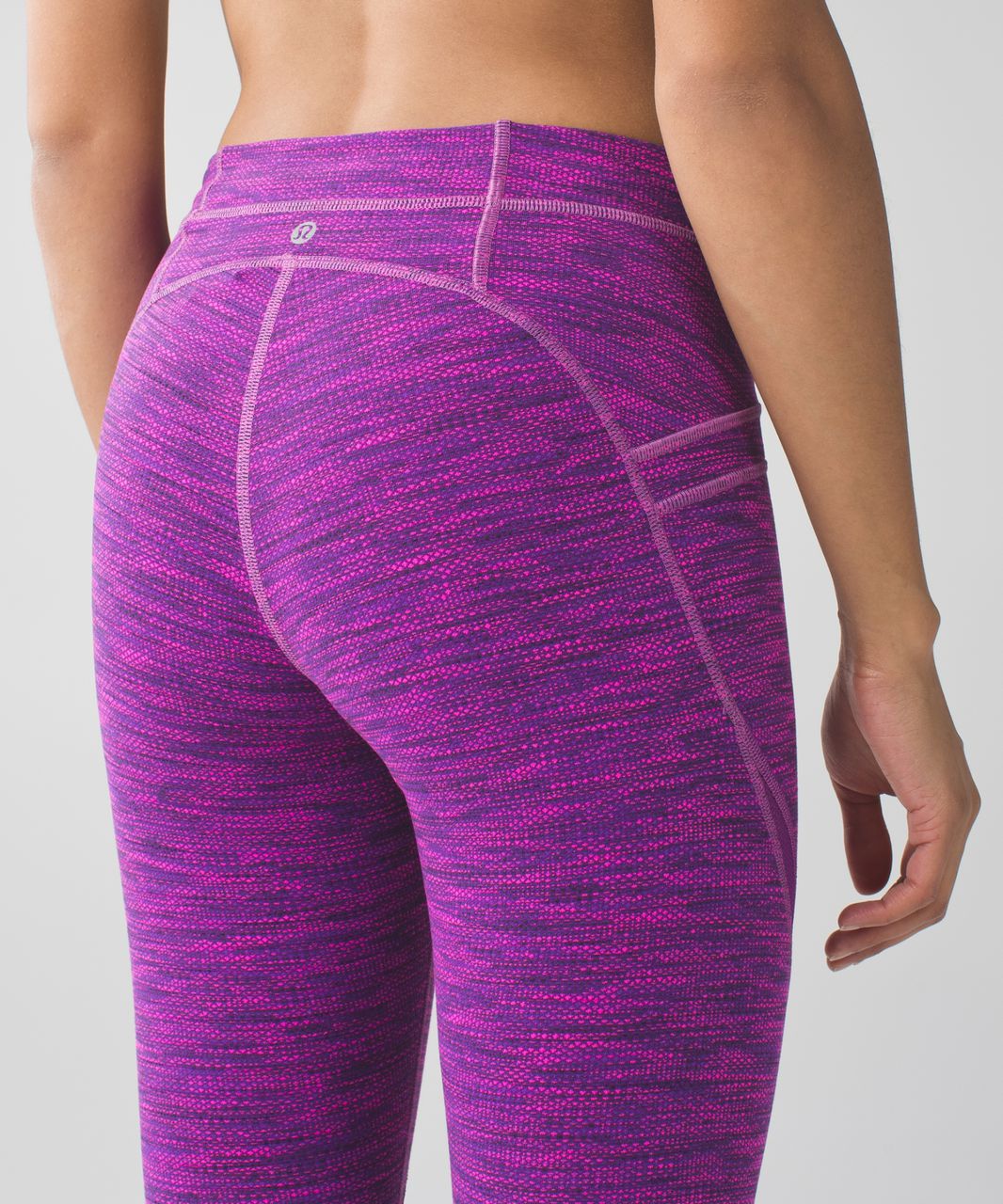 Lululemon Free Flow Crop - Diamond Jacquard Space Dye Tender Violet Raspberry Glo Light / Tender Violet