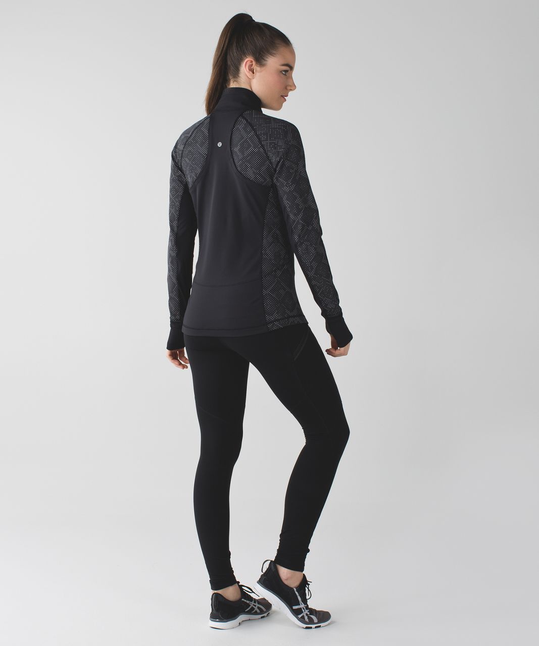 Lululemon Race With Grace 1/2 Zip II *Lights Out - Ravish Reptile Silver Black