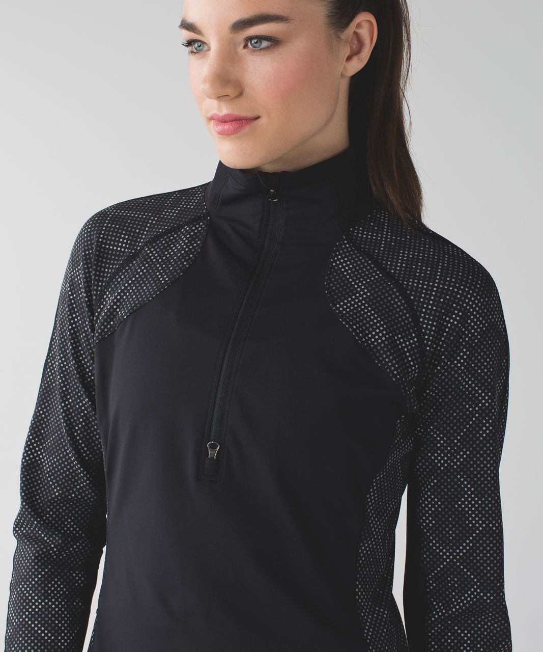 Lululemon Race With Grace 1/2 Zip II *Lights Out - Ravish Reptile Silver Black