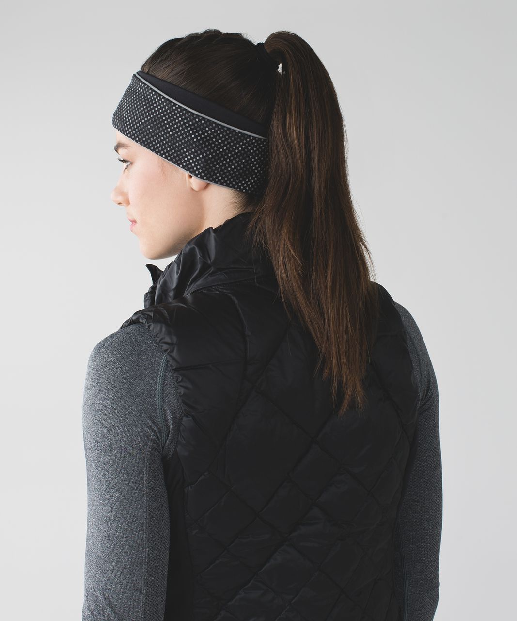 Lululemon Run And Done Ear Warmer *Lights Out - Ravish Reptile Silver Black / Black