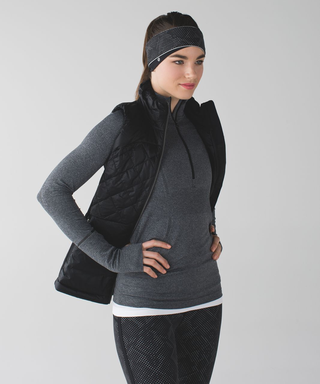 Lululemon Run And Done Ear Warmer *Lights Out - Ravish Reptile Silver