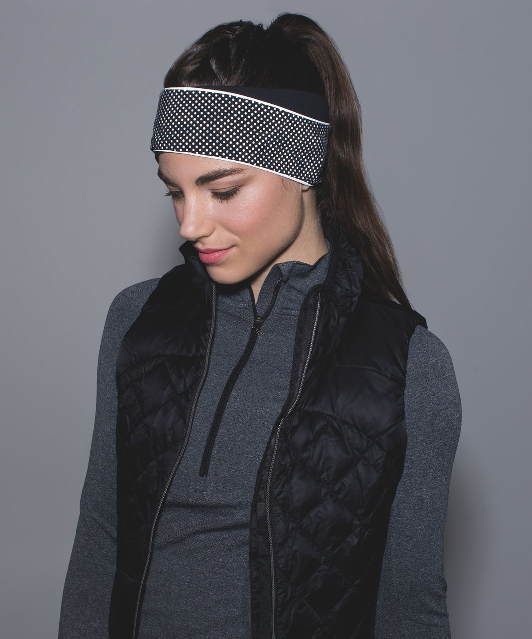 Lululemon Run And Done Ear Warmer *Lights Out - Ravish Reptile Silver Black / Black