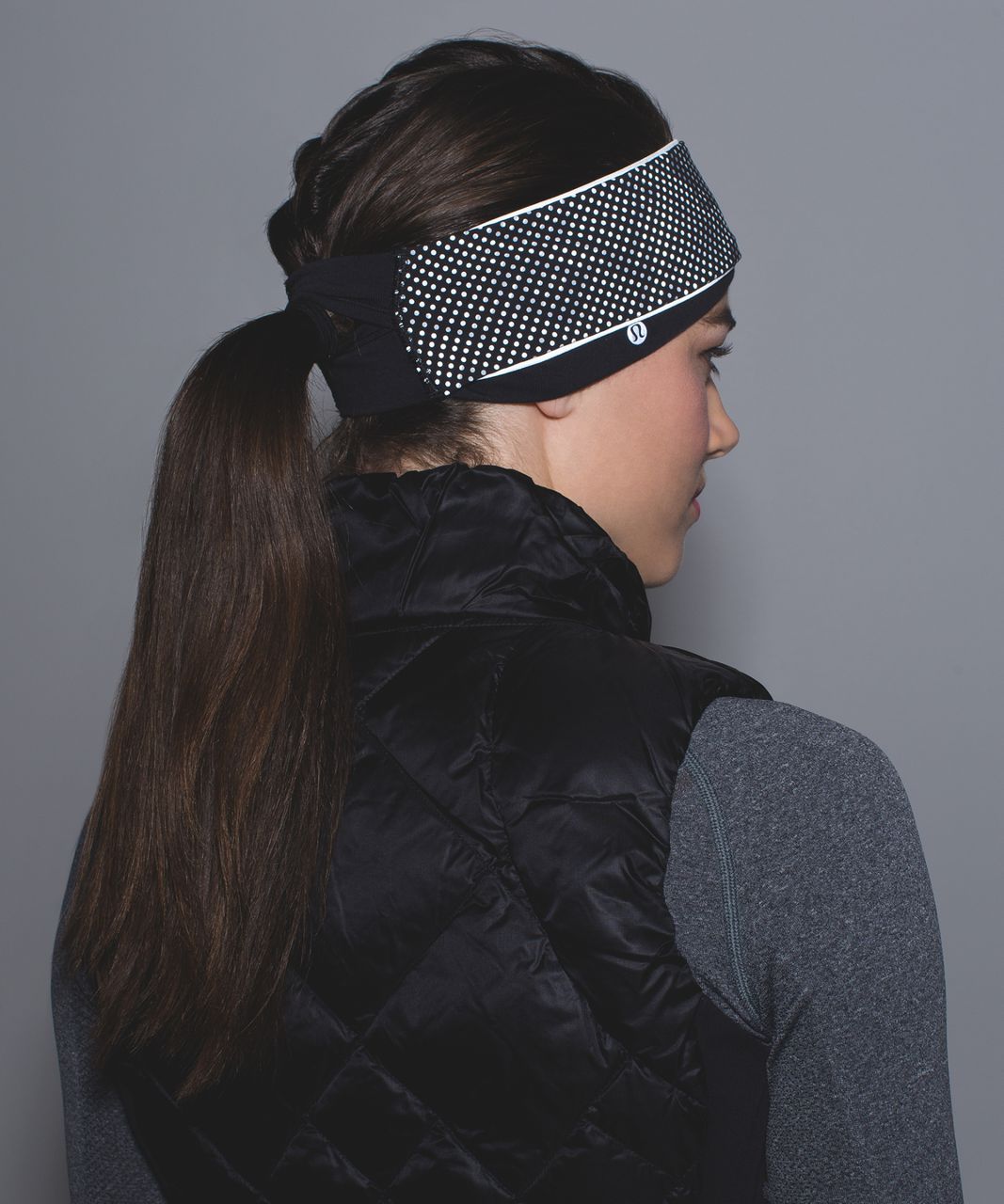 Lululemon Run And Done Ear Warmer *Lights Out - Ravish Reptile Silver Black / Black