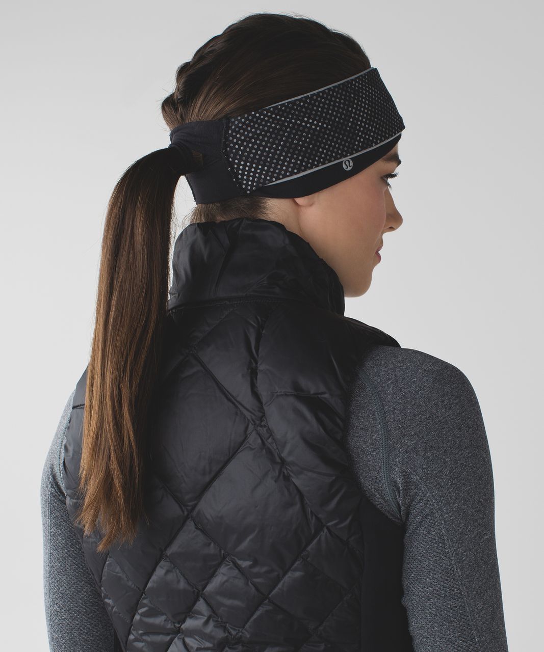 Lululemon Run And Done Ear Warmer *Lights Out - Ravish Reptile Silver Black / Black