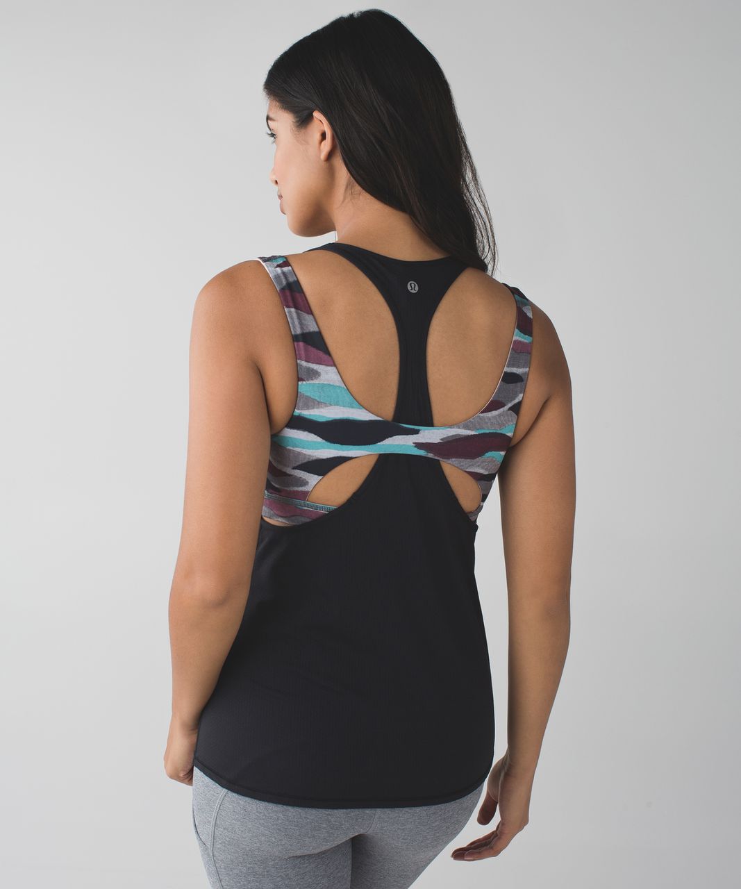 Lululemon All Sport Support Tank - Black / Mini Coast Camo Multi