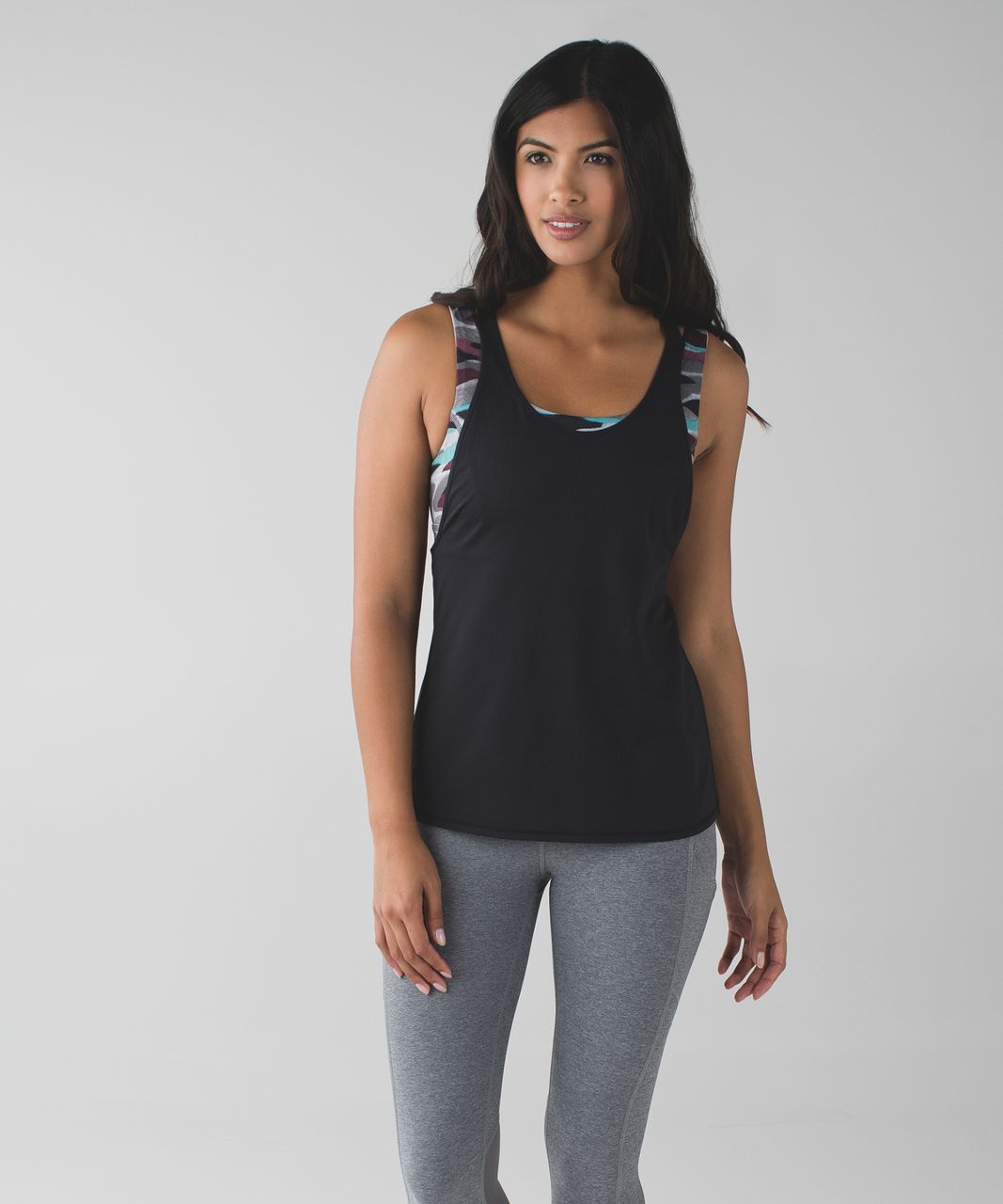 Lululemon All Sport Support Tank - Black / Mini Coast Camo Multi - lulu  fanatics