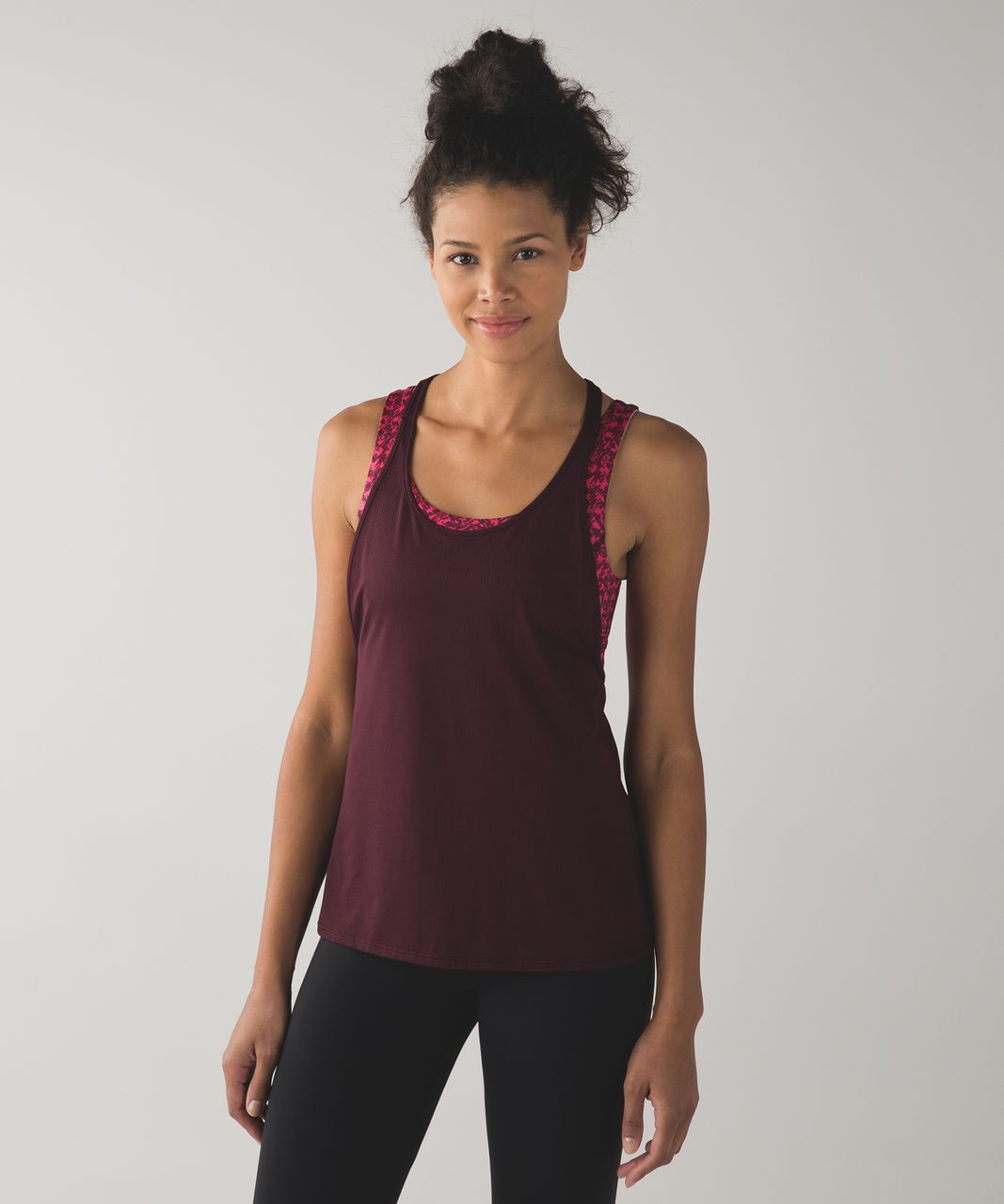 Lululemon All Sport Support Tank - Bordeaux Drama / Mountain Peaks Bon Bon Bordeaux Drama