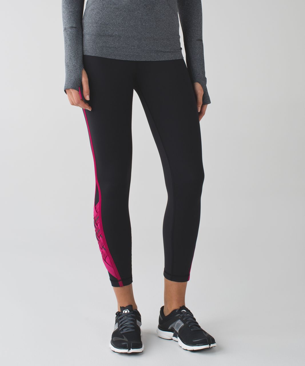 Lululemon Pace Tight *Weave - Black / Berry Rumble