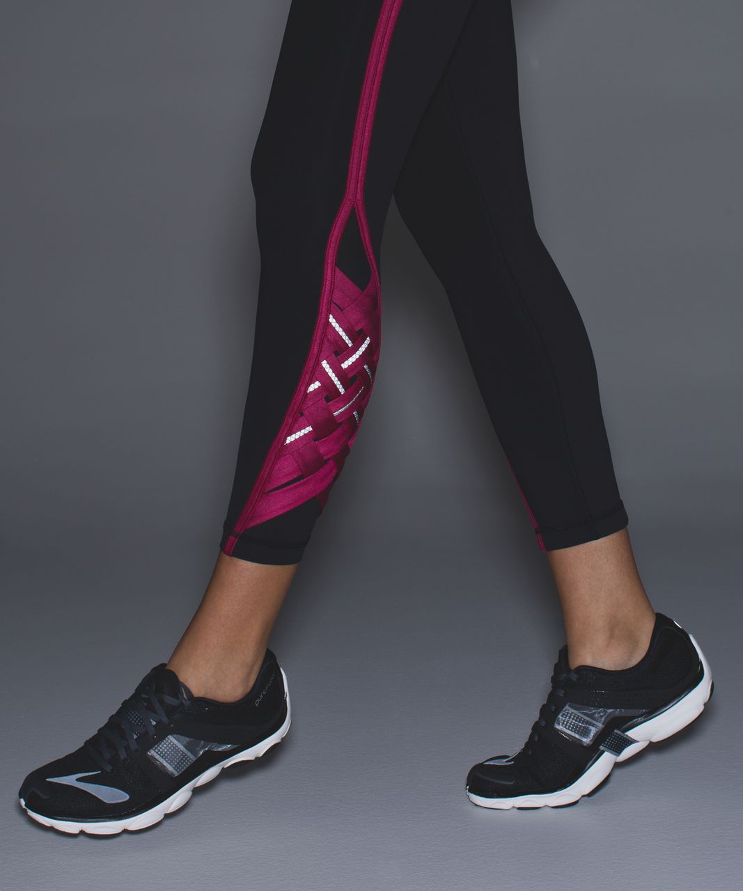 Lululemon Pace Tight *Weave - Black / Berry Rumble - lulu fanatics