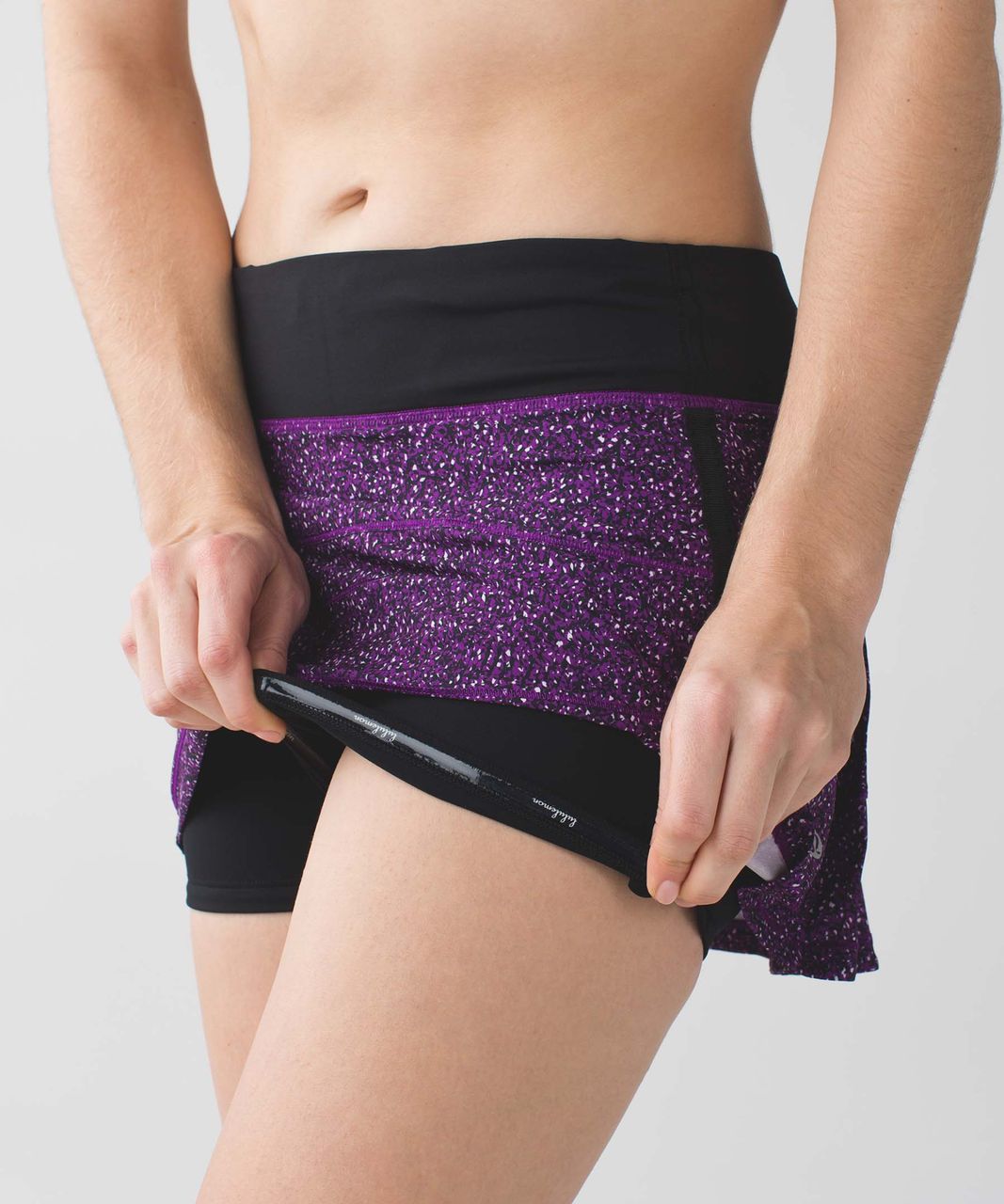 Lululemon Pace Rival Skirt II (Regular) *4-way Stretch - Flashback Static Powdered Rose Tender Violet / Black