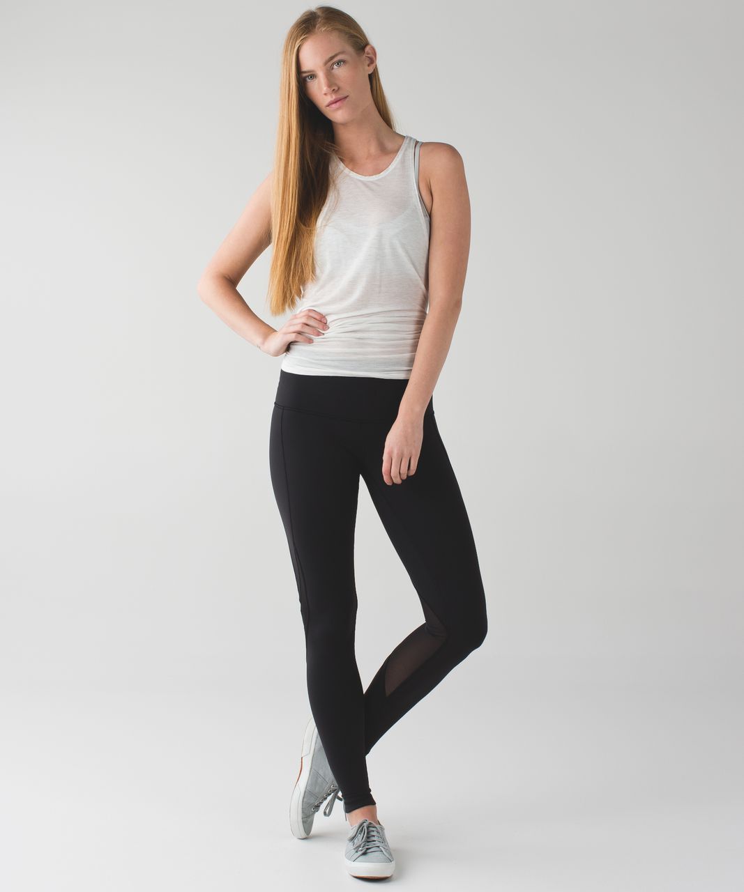 Lululemon Wunder Under Pant *Full-On Luon (Roll Down) - Heat Wave White  Black - lulu fanatics