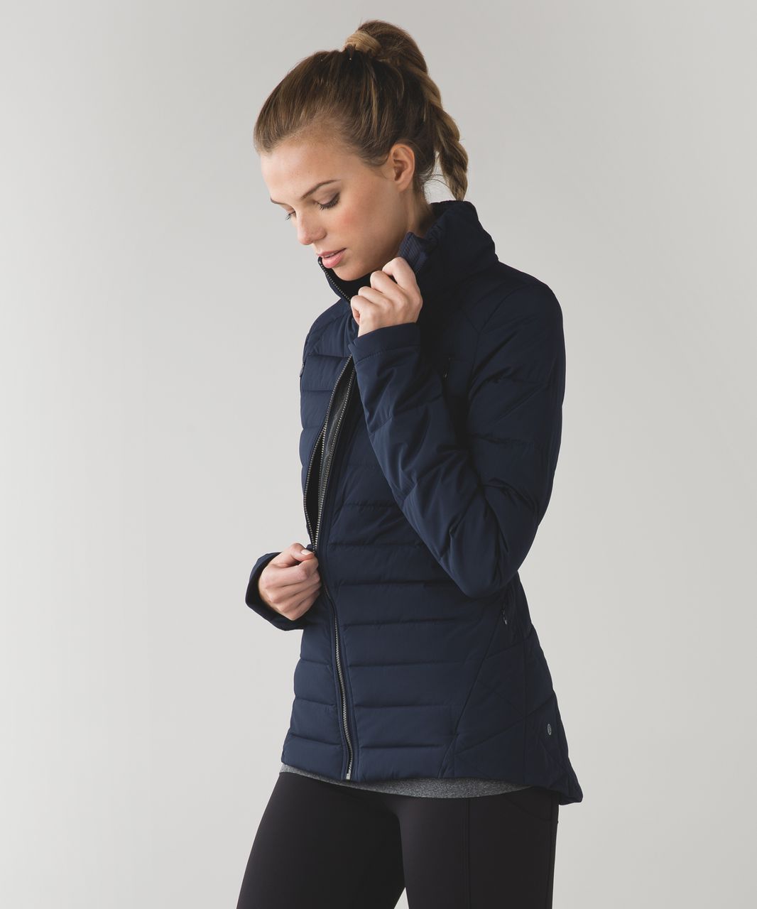 Lululemon Fluffed Up Jacket - Inkwell / Tonka Stripe Inkwell Black