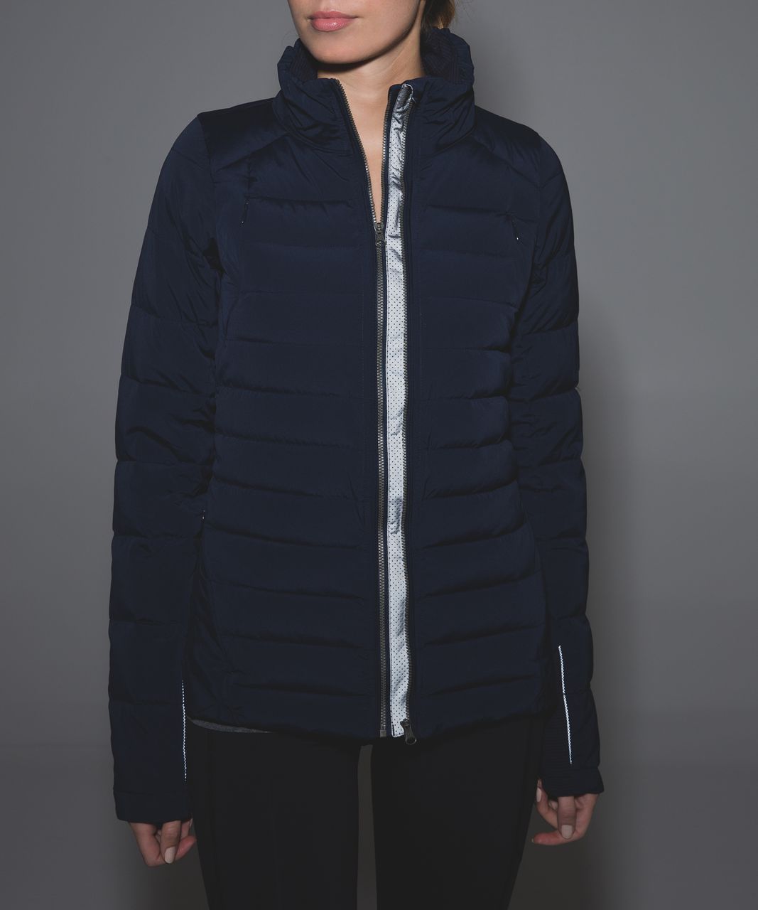 Lululemon Fluffed Up Jacket - Inkwell / Tonka Stripe Inkwell Black