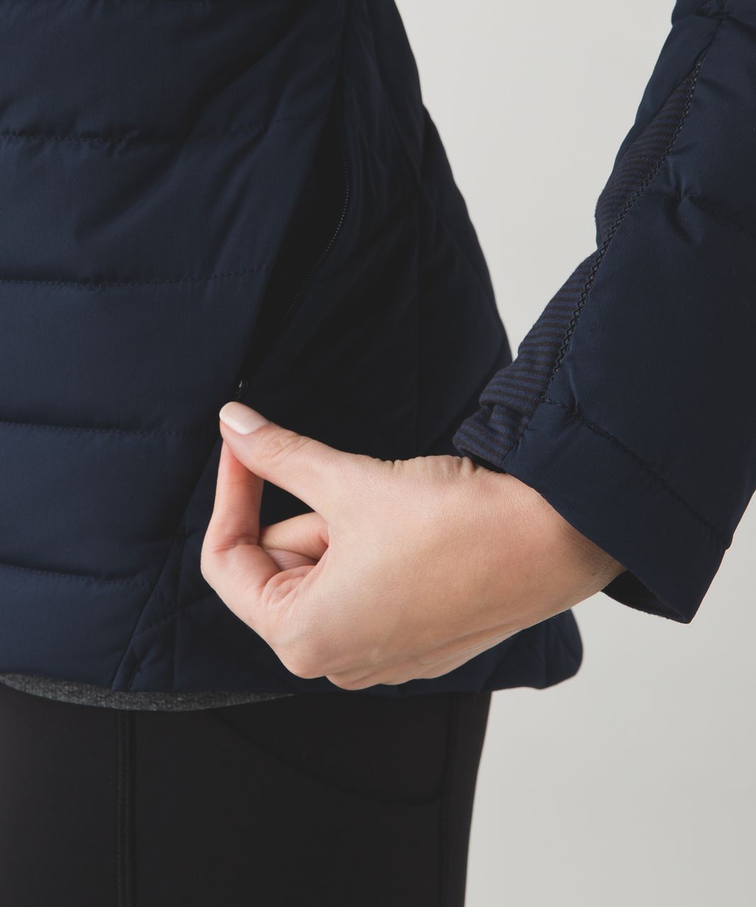 Lululemon Fluffed Up Jacket - Inkwell / Tonka Stripe Inkwell Black