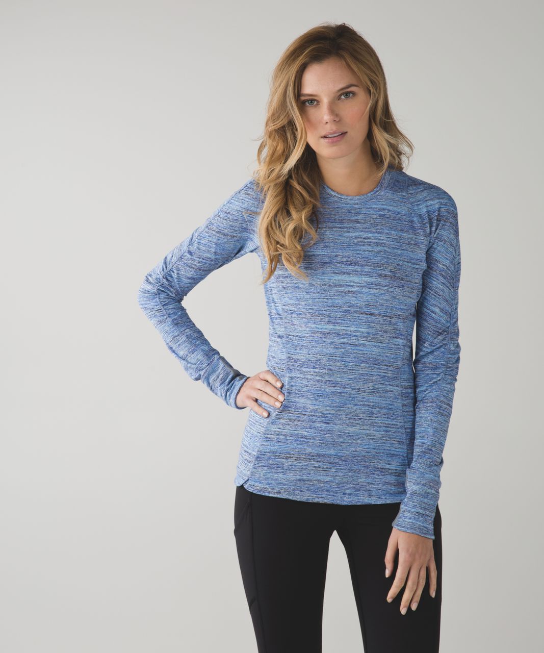 Lululemon Runderful Long Sleeve - Heathered Petrol Blue - lulu fanatics