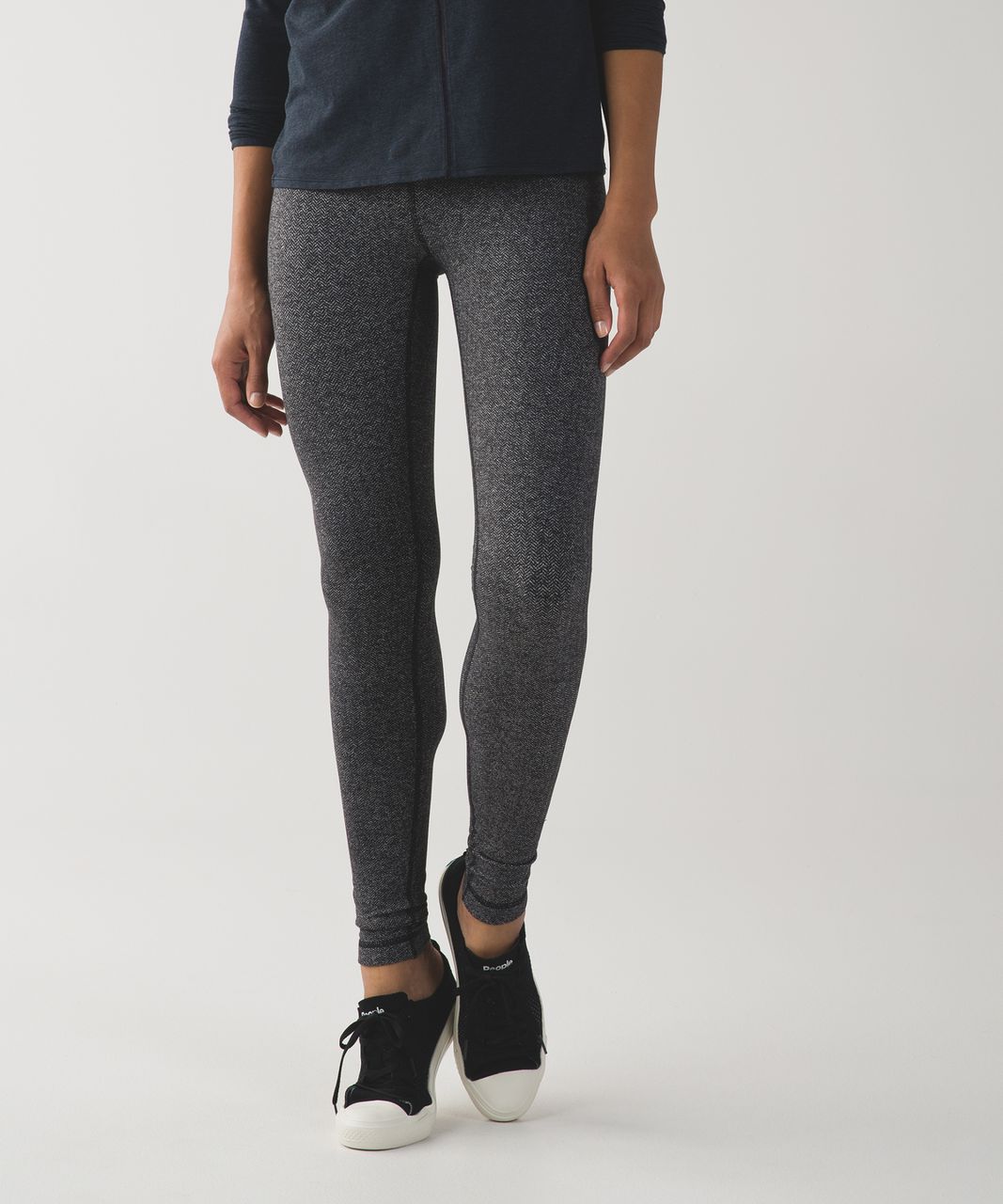 Lululemon Wunder Under Pant III - Heathered Herringbone Heathered Black Black