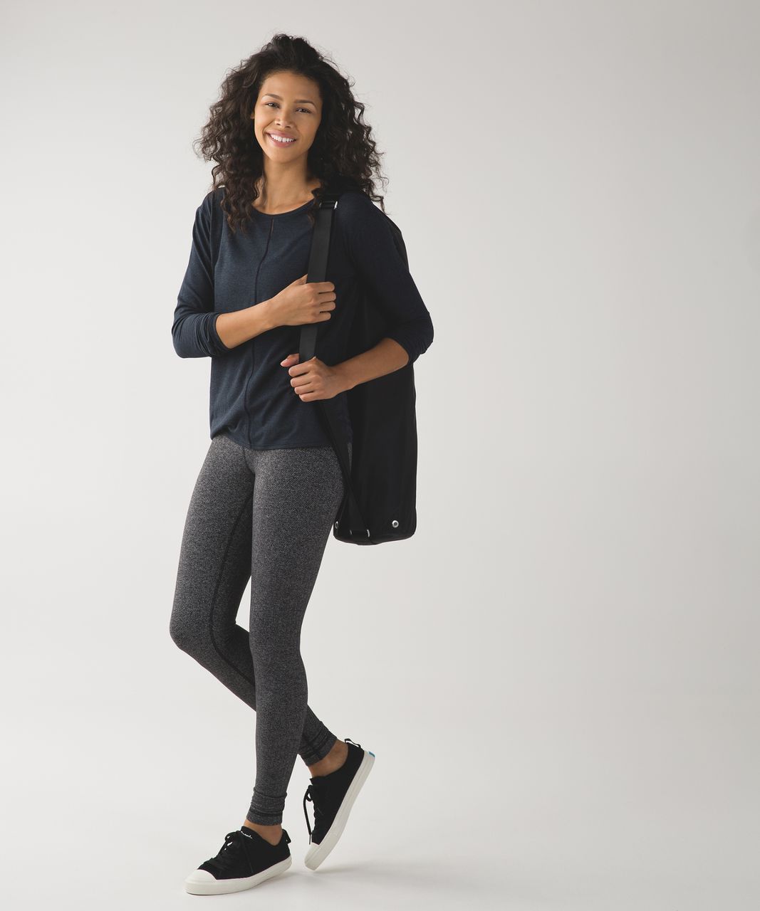 Lululemon Wunder Under Pant - Herringbone Black Swan / Black - lulu fanatics