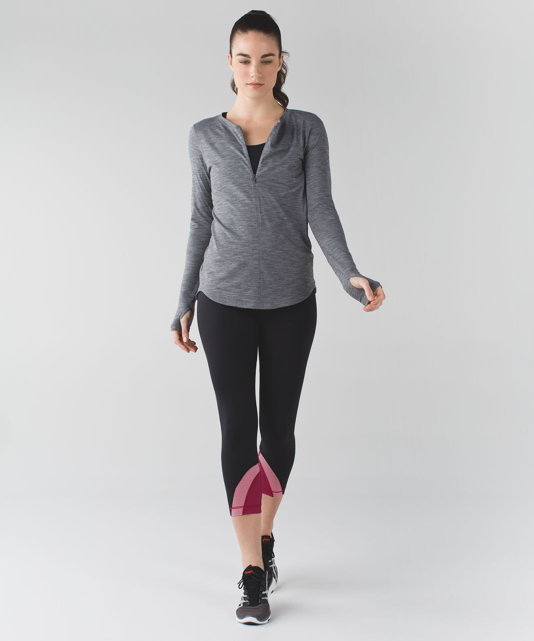 Lululemon Run: Inspire Crop II *Full-On Luxtreme (Mesh) - Art Pop Black  Multi - lulu fanatics