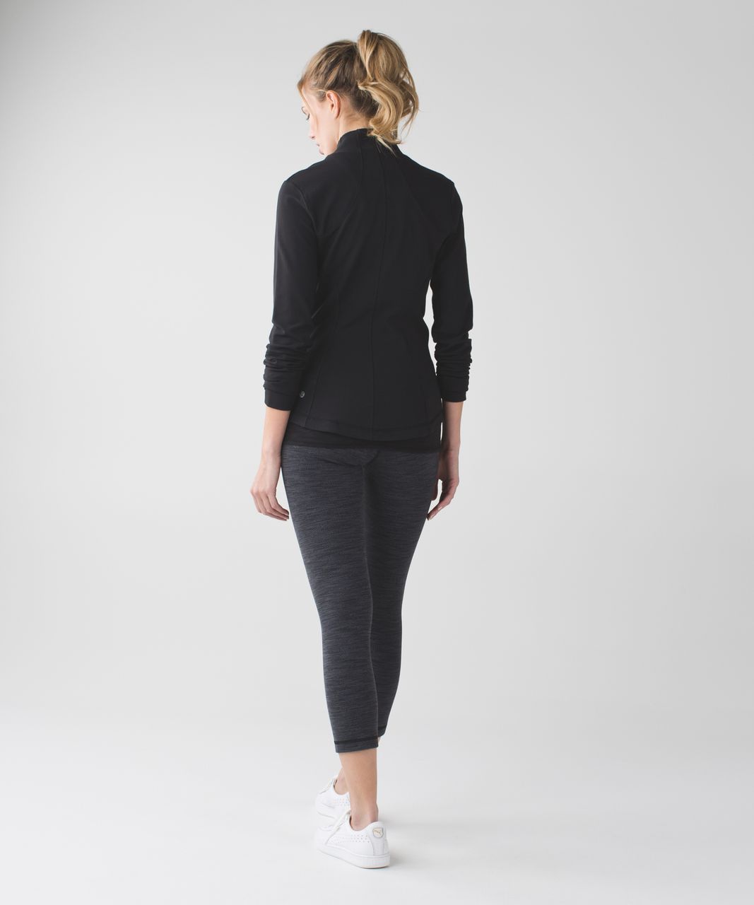 Lululemon Wunder Under Crop (Hi-Rise) *21" - Diamond Jacquard Space Dye Black Dark Slate