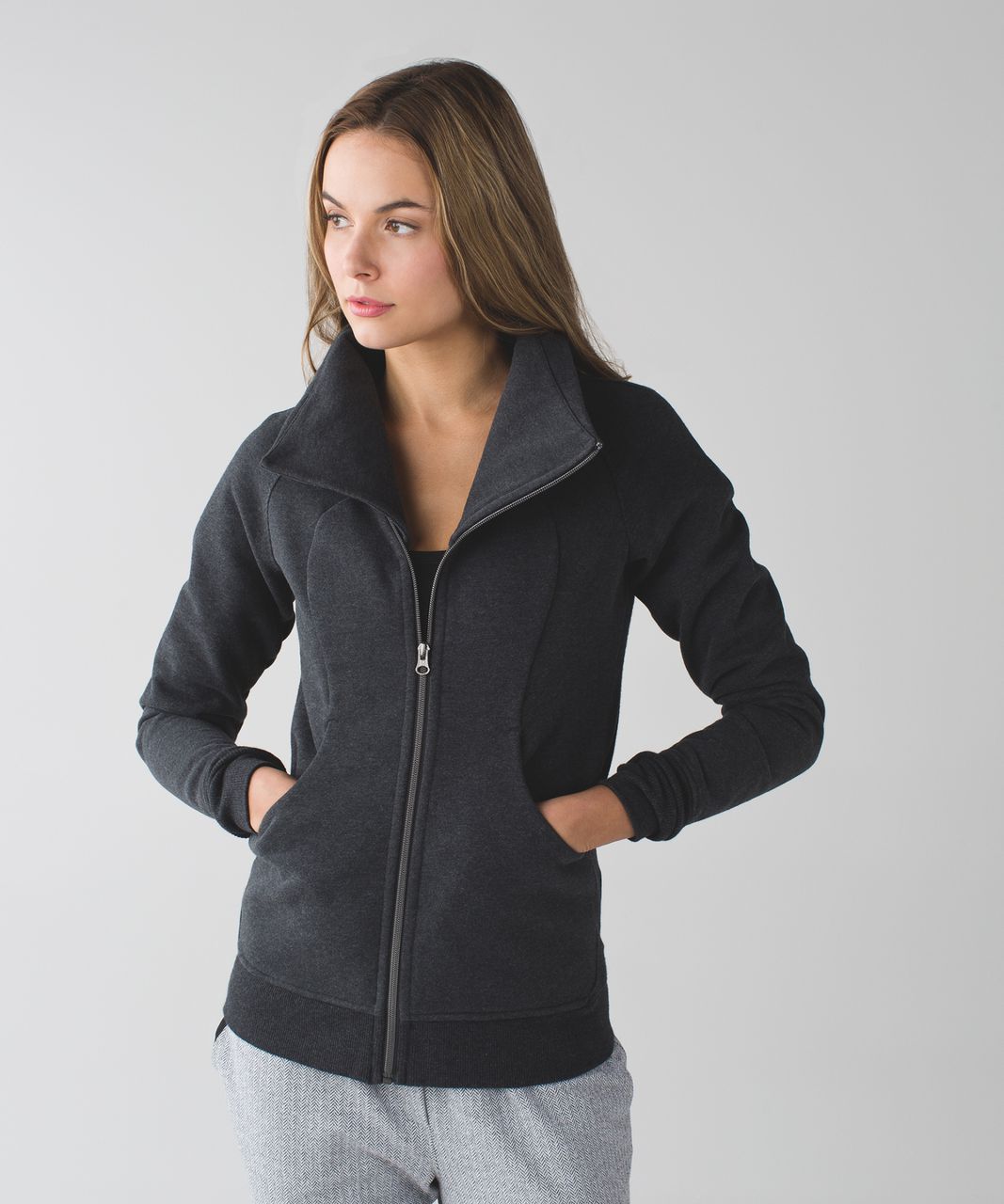 Lululemon Find Your Bliss Jacket Women's Size 12 XL Black Heathered Black  Zip Up