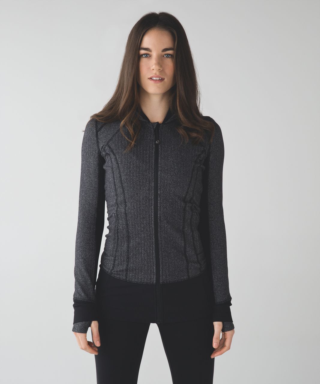 Lululemon Daily Practice Jacket - Heathered Herringbone Heathered Black Black / Black