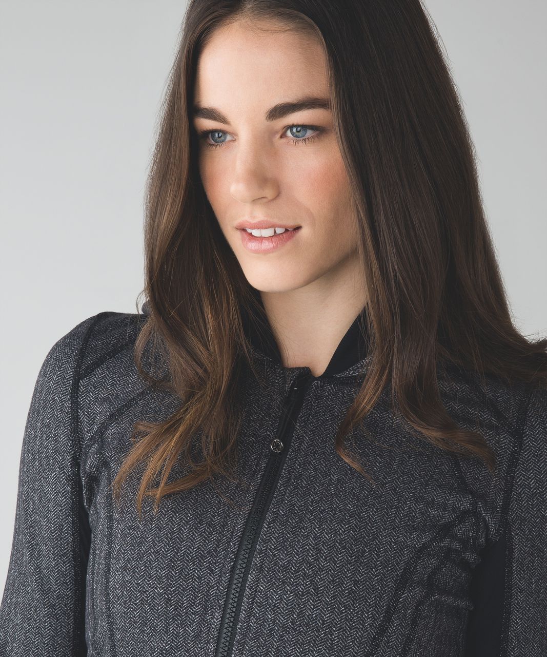 Lululemon Daily Practice Jacket - Heathered Herringbone Heathered Black Black / Black