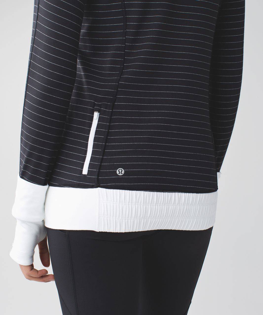 Lululemon Think Fast Hoodie - Thin Pin Stripe Black White / Black