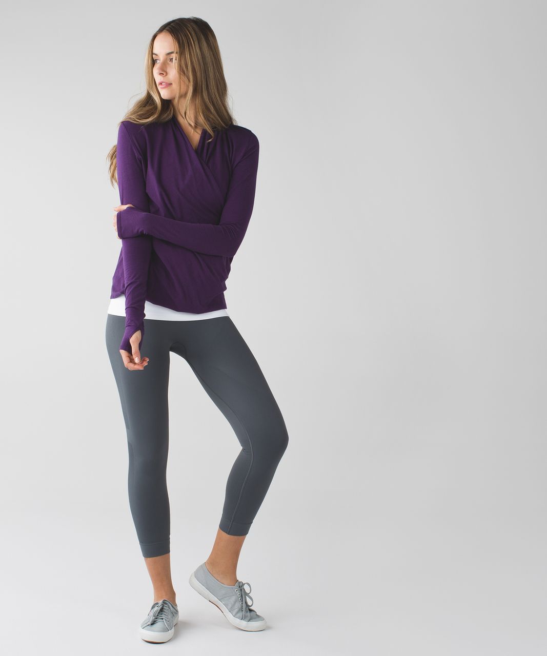 Lululemon Radiant Long Sleeve - Wee Stripe Tender Violet Black